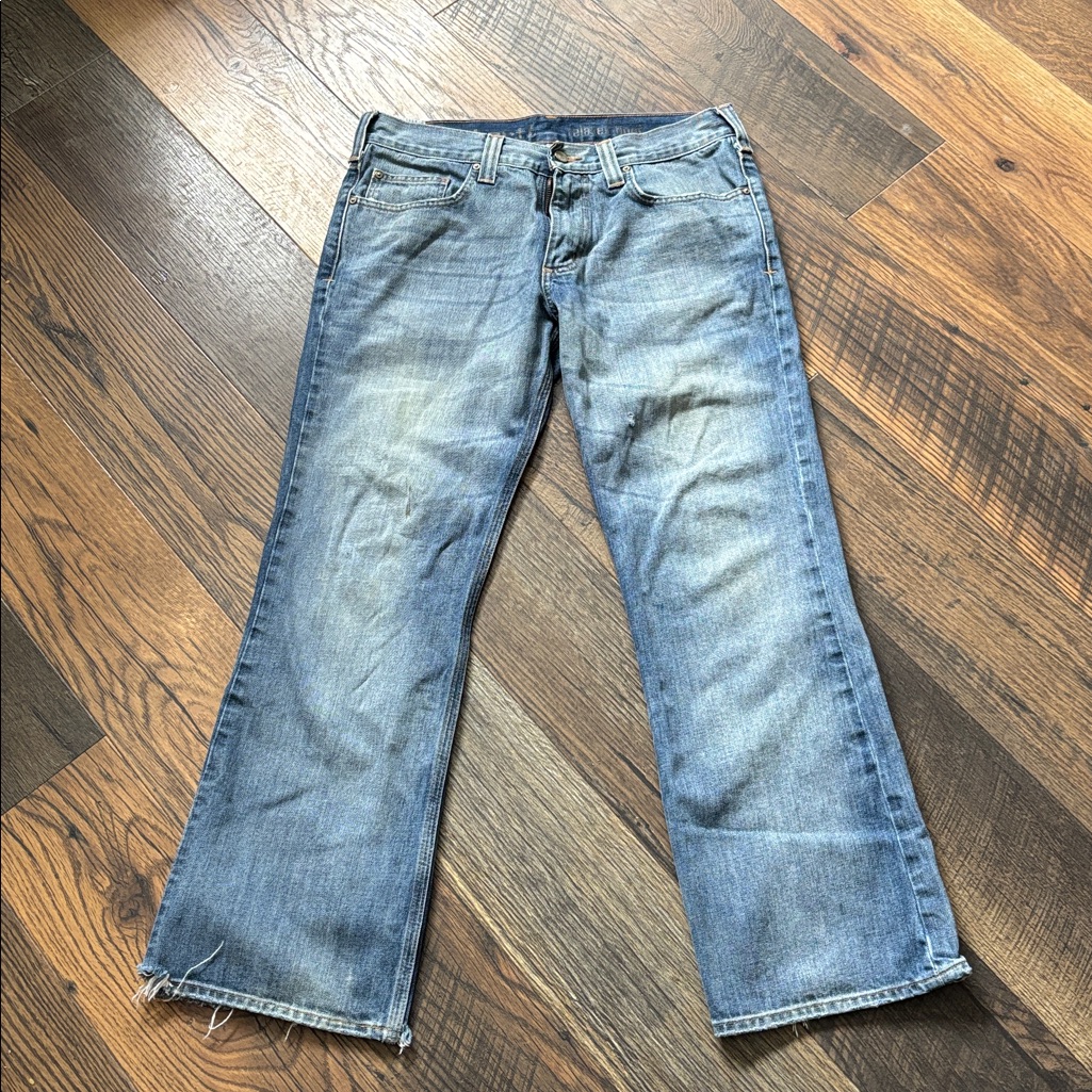 Carhartt Relaxed Fit Bootcut Denim Blue Jeans Mens Size 33x30